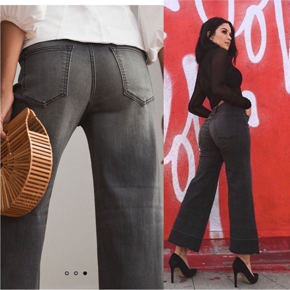 Warp + Weft Women's Flare & Wide Leg Jeans - Dark Blue - Picture 8 of 8